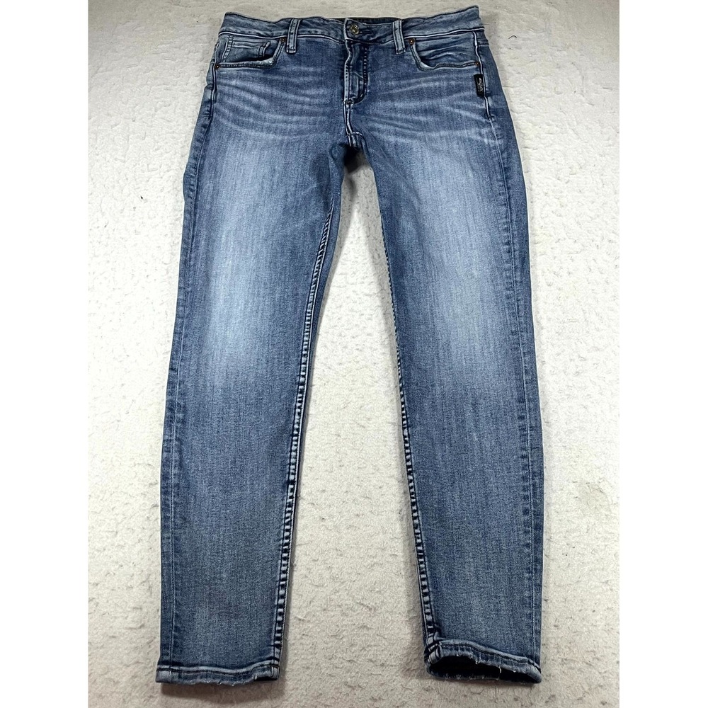 Silver Jeans Womens 31x29 Blue Denim Mid Rise Light Wash Stretch Avery Skinny